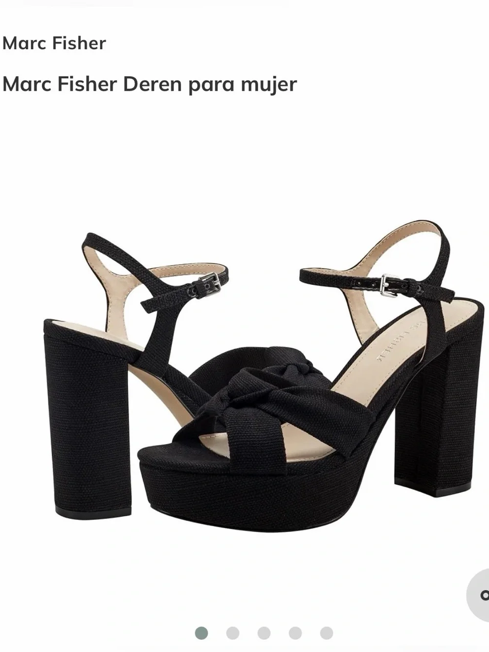 Marc Fisher Black Knotted Platform Block-Heel Sandals